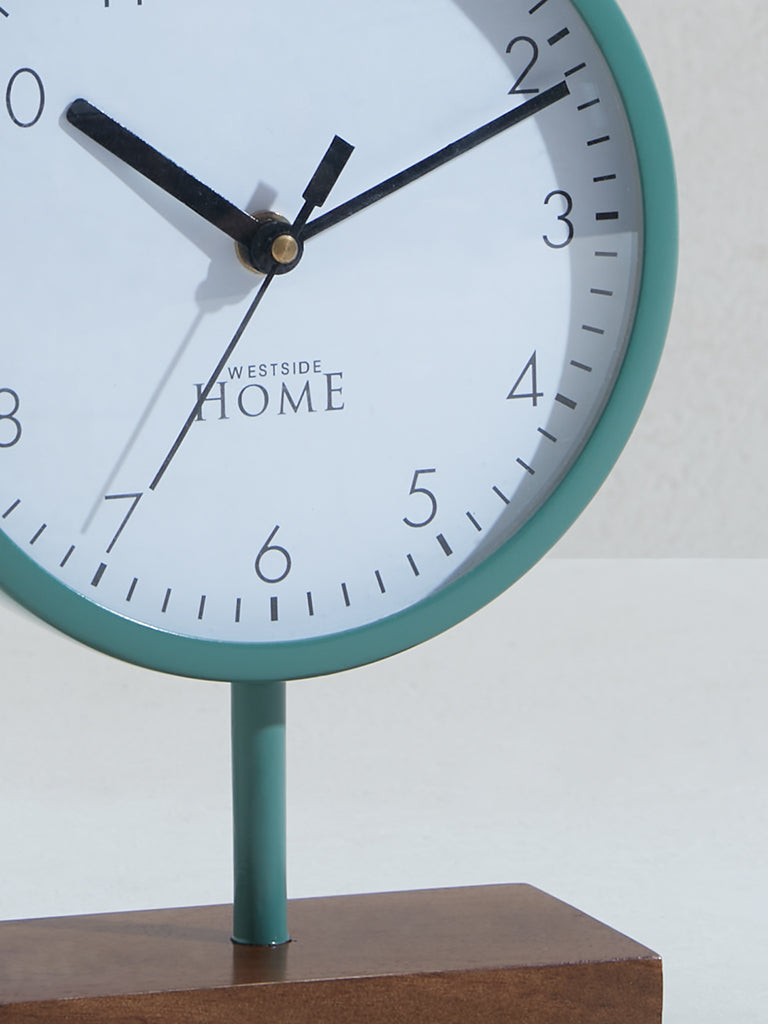 Westside Home Green Metal Clock on Stand