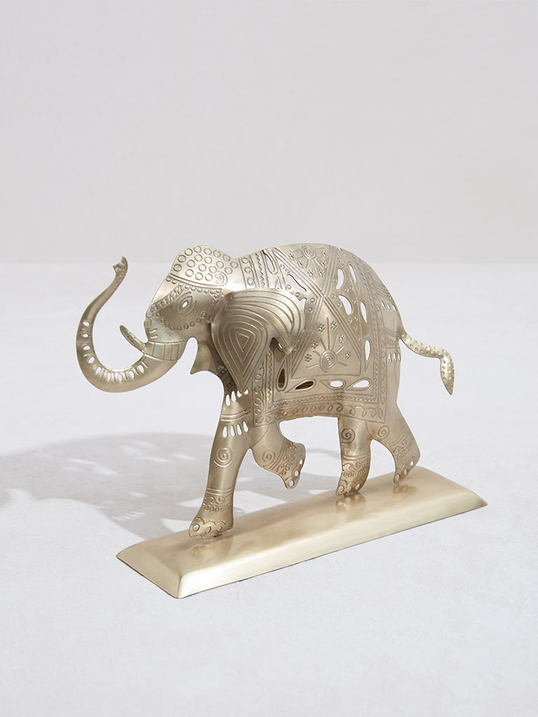 Westside Home Gold Elephant Design Candle Stand