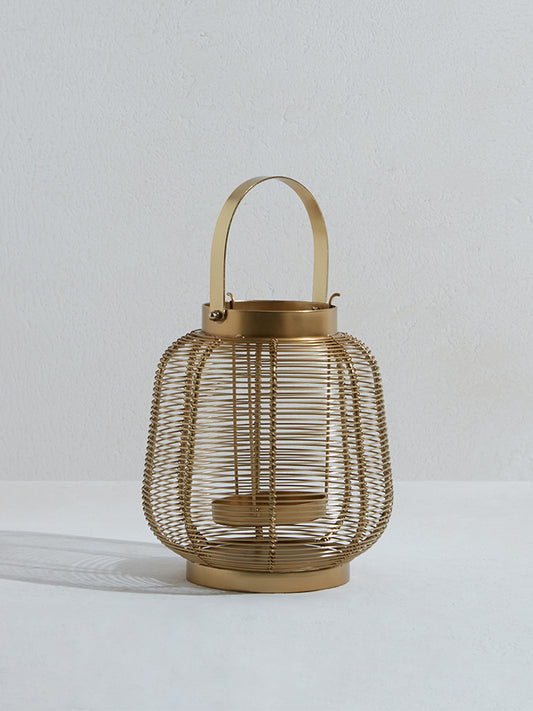 Westside Home Gold Wired Lantern-Small