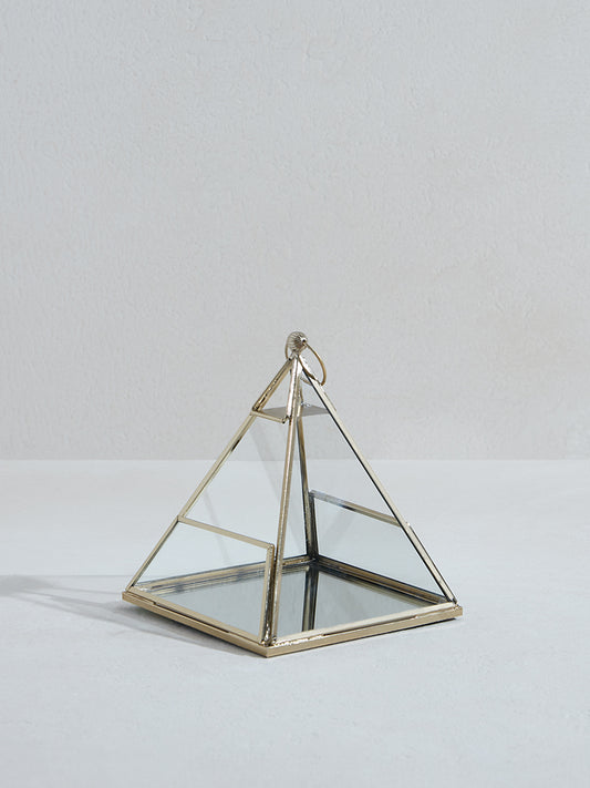 Westside Home Gold Pyramid Glass Candle Stand