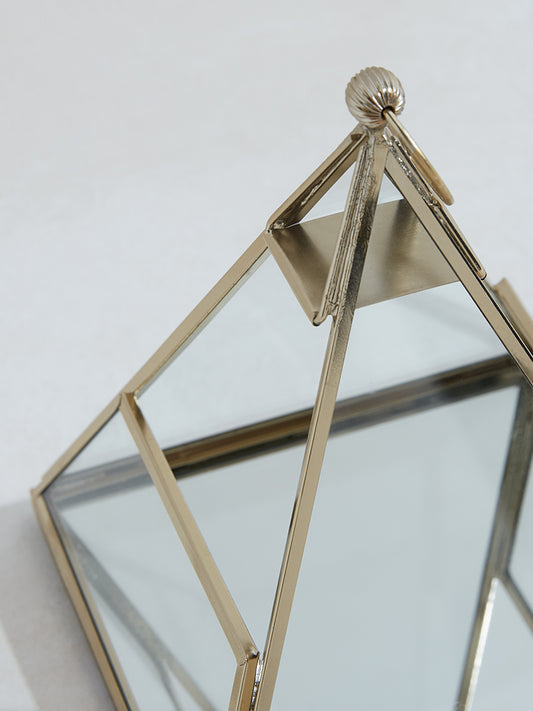 Westside Home Gold Pyramid Glass Candle Stand