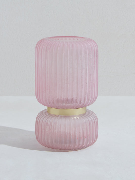 Westside Home Pink Ribbed Flute Vase