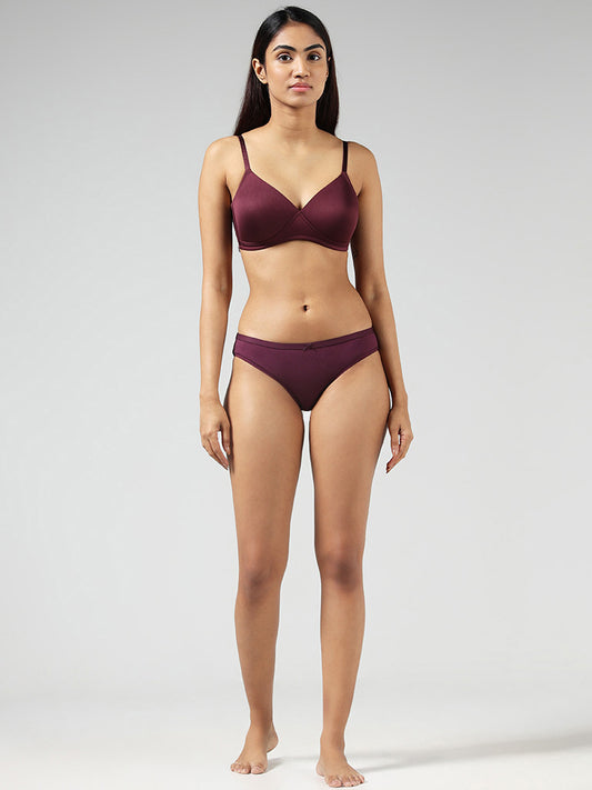 Wunderlove Violet Bikini Briefs - Pack of 3
