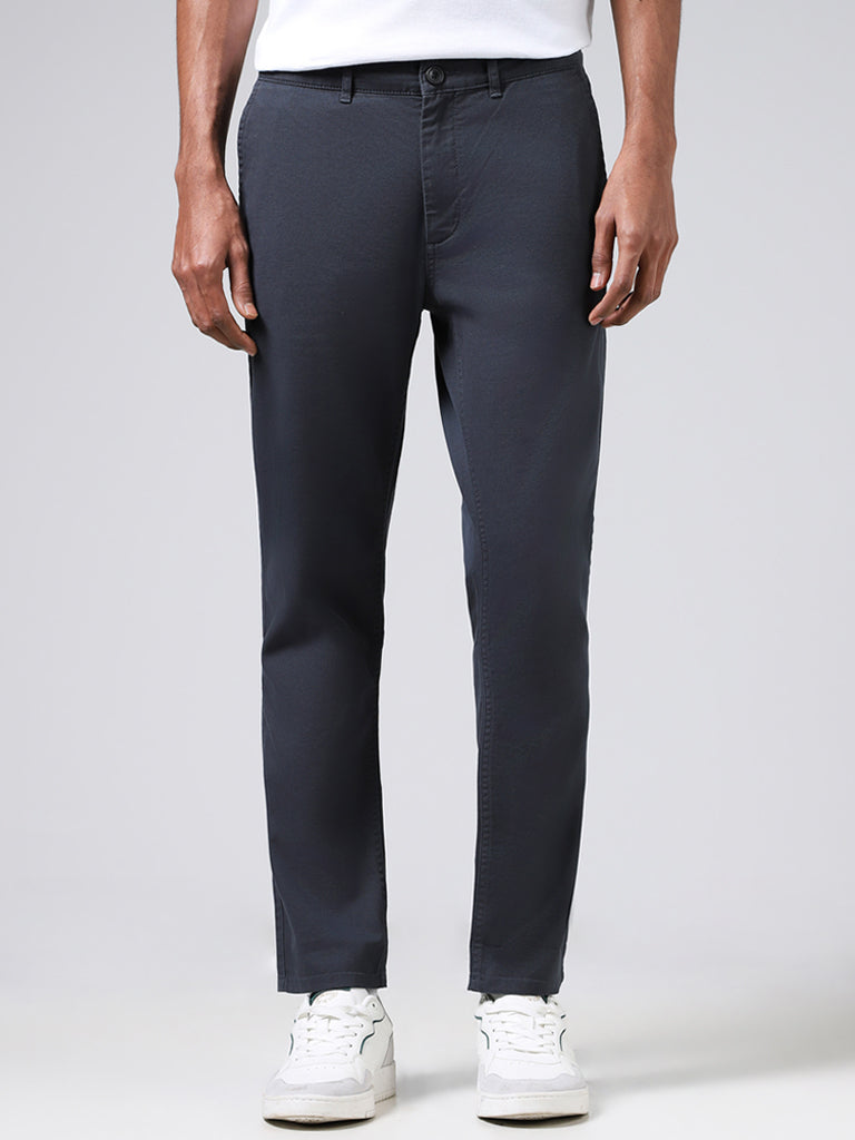 Nuon Solid Navy Slim Fit Chinos