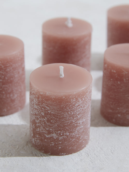 Westside Home Dusty Pink Votive Candles Set of Six