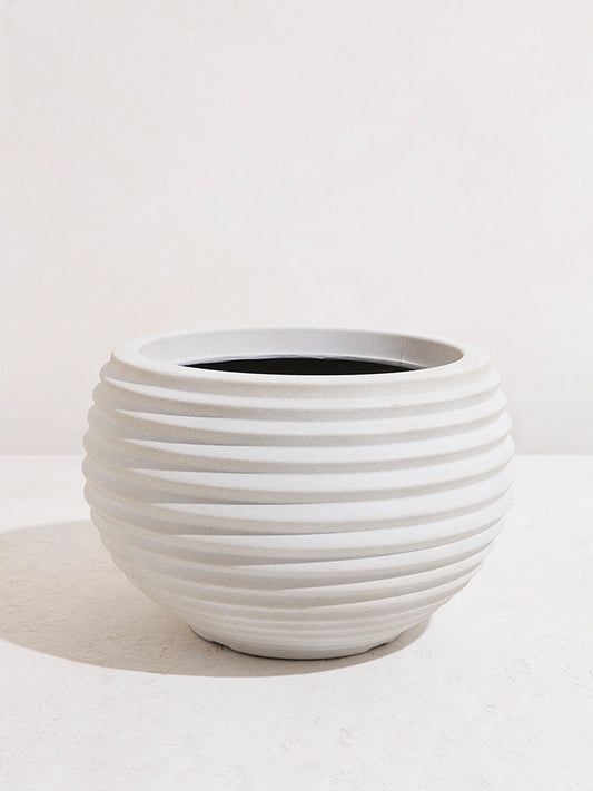 Westside Home White Round Planter-Small