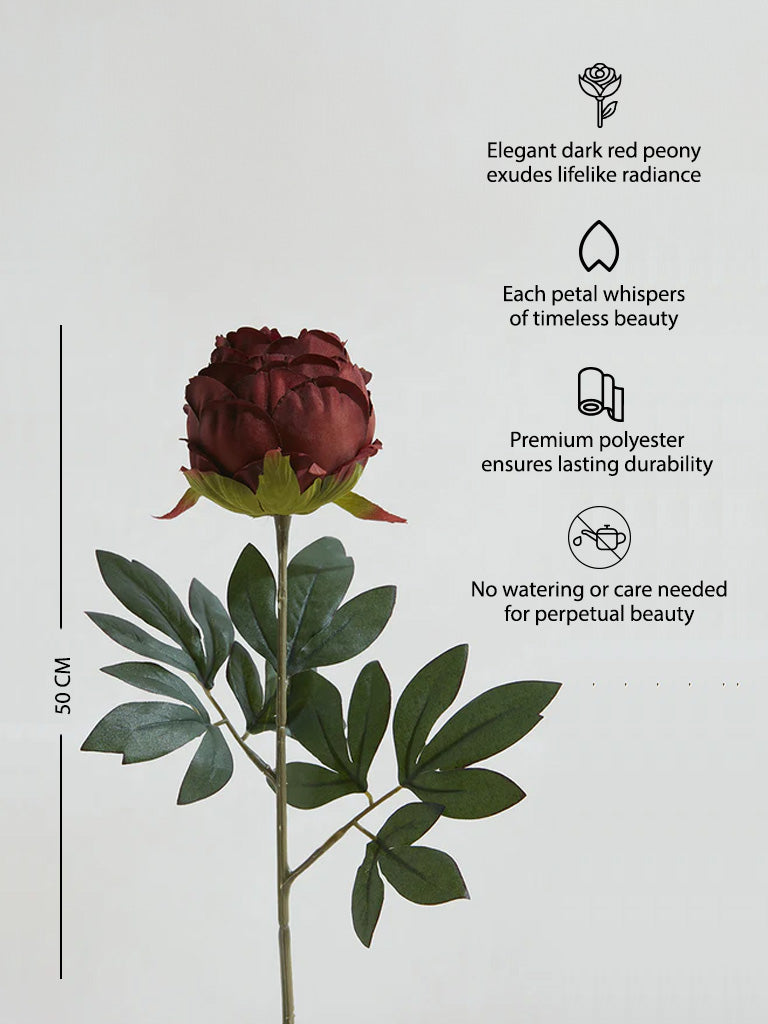 Westside Home Dark Red Medium Artificial Peony
