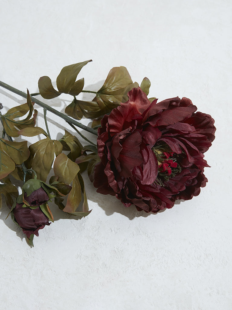 Westside Home Dark Red Large Artificial Peony