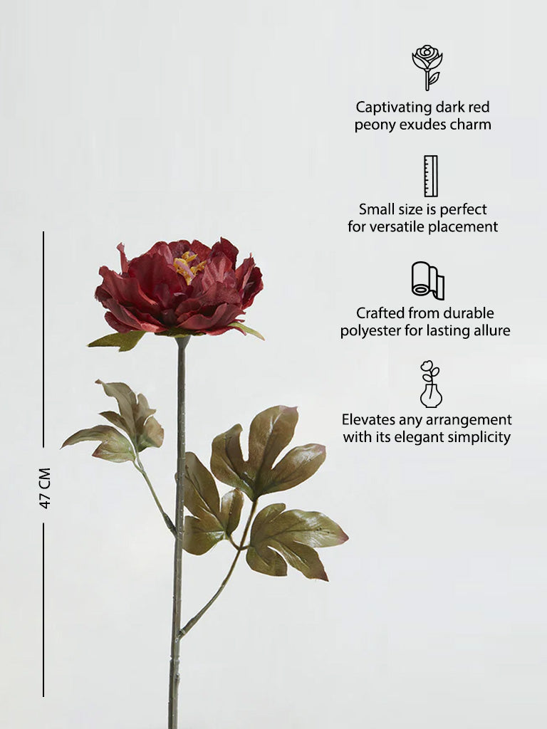 Westside Home Dark Red Small Artificial Peony