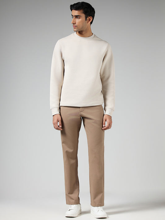 Ascot Cream Ribbed Relaxed Fit Sweater