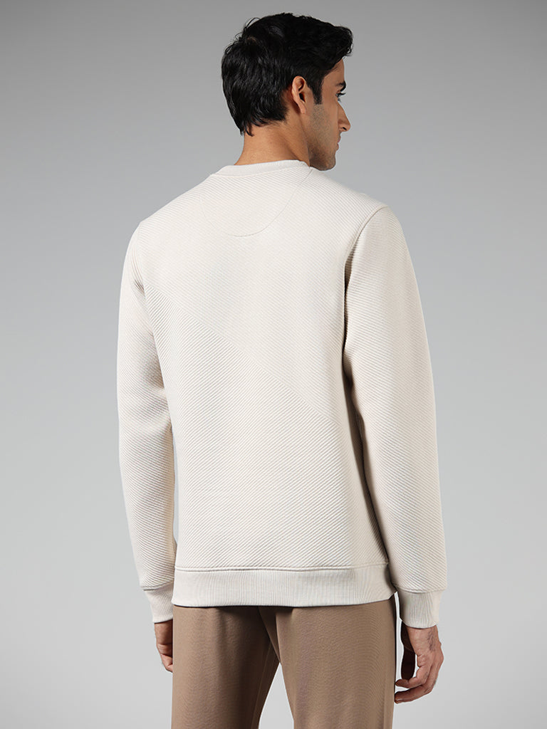 Ascot Cream Ribbed Relaxed Fit Sweater