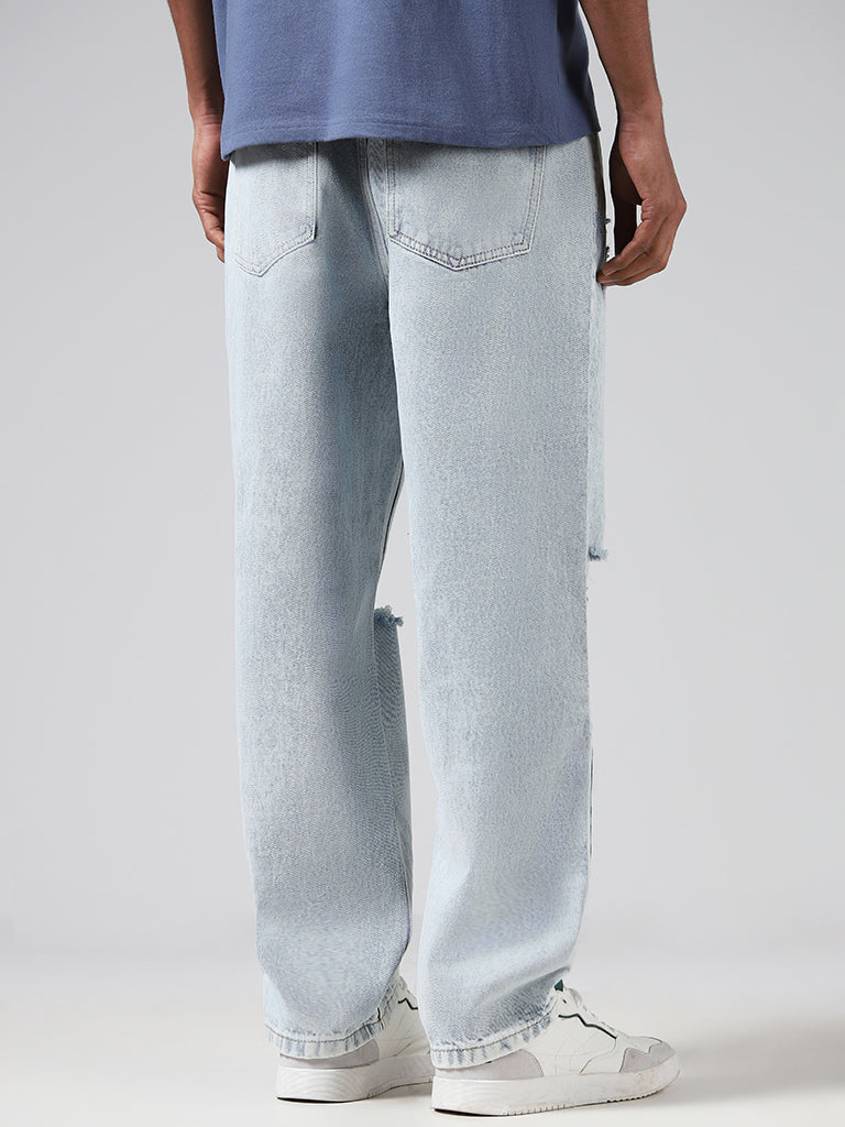 Nuon Ice Blue Relaxed - Fit Mid - Rise Jeans