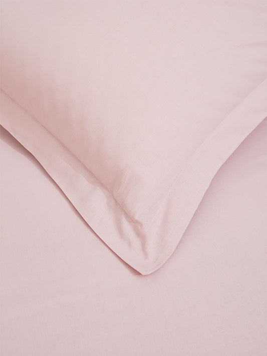 Westside Home Pink Solid Single Bed Flat Sheet and Pillowcase Set