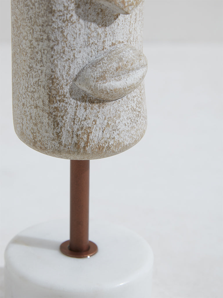 Westside Home Beige Long Face on Marble Stand