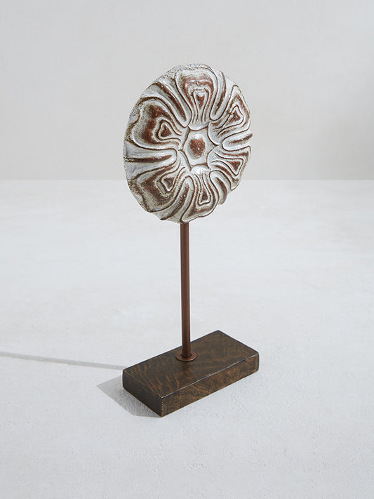 Westside Home Off-White Floral Fossil Decorative Accessory