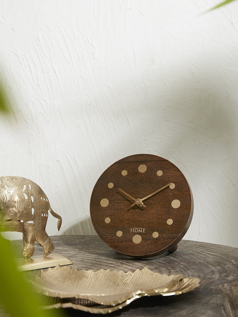 Westside Home Brown Wooden Clock
