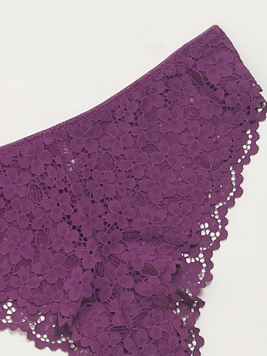Superstar Purple Lace Brazilian Brief