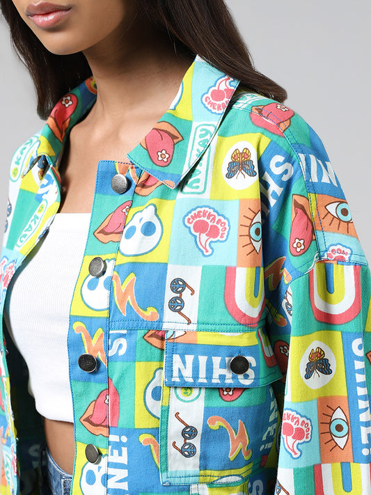 Nuon Multicolour Abstract Printed Jacket