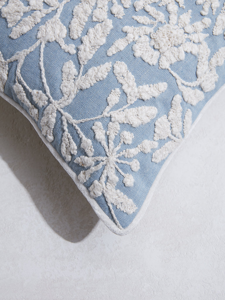 Westside Home Aqua Embroidered Cushion Cover