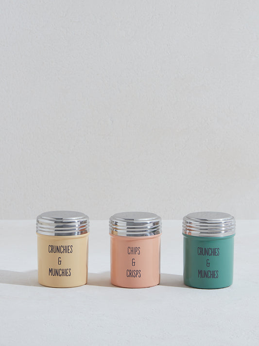 Westside Home Multicolour Metal Jars - (Set of 3)