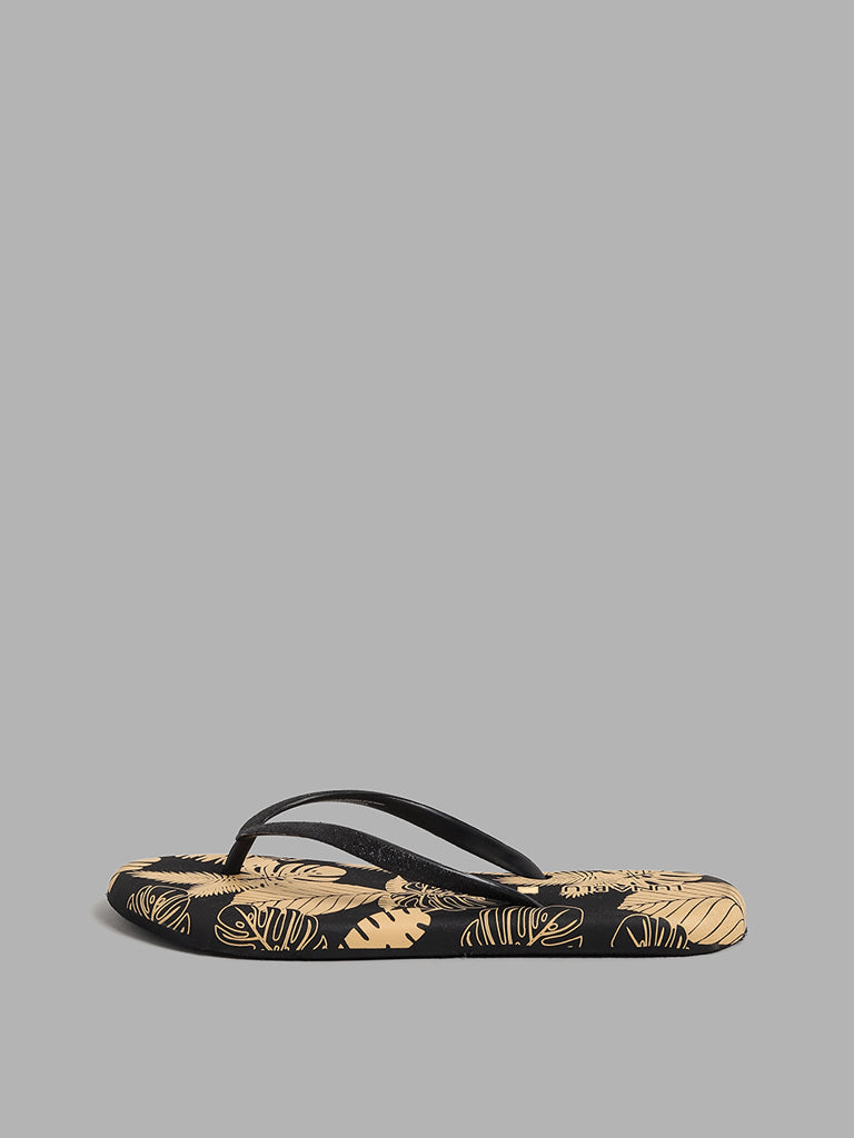 Buy LUNA BLU Black Tropical Flip Flop from Westside