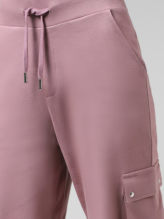 Studiofit Solid Pink Track Pants