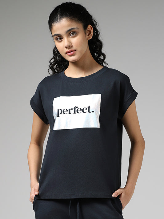 Studiofit Blue Printed T-Shirt