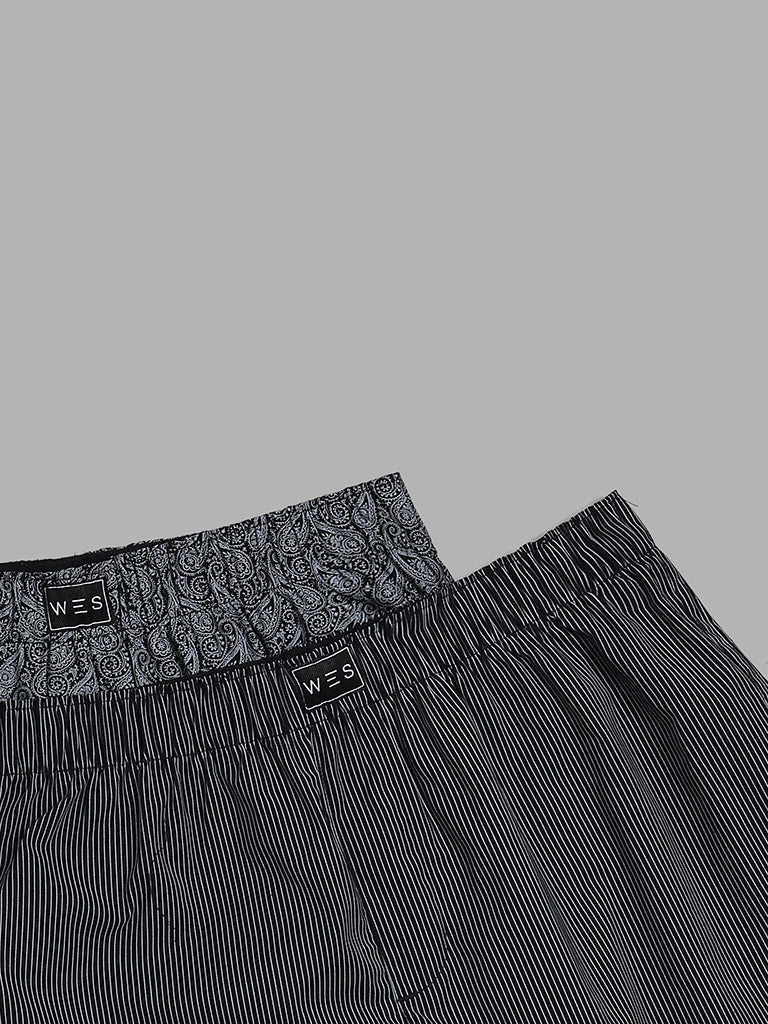 WES Lounge Black Boxers - Pack of 2