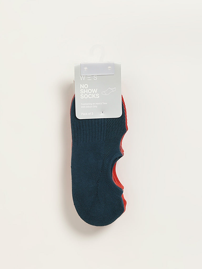 WES Lounge Multicolour Solid Cotton Blend Socks - Pack of 3
