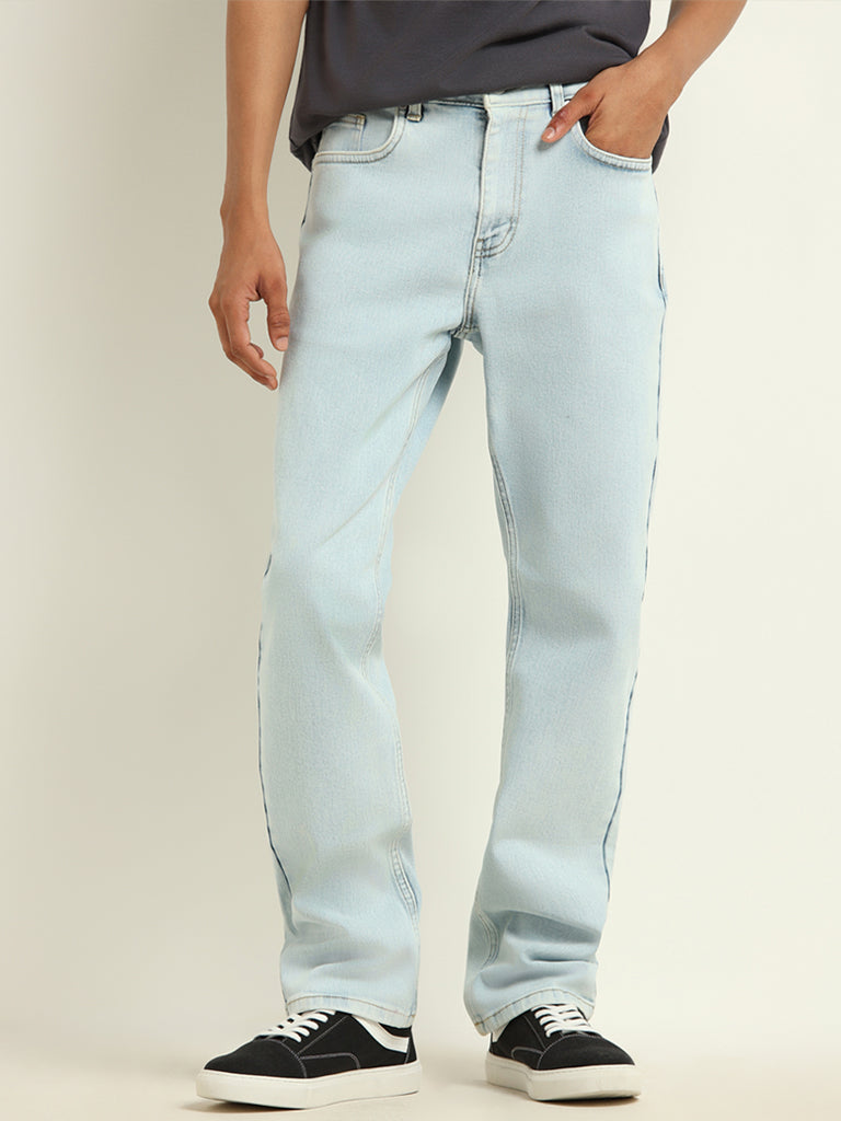 Nuon Light Blue Straight - Fit Mid - Rise Jeans