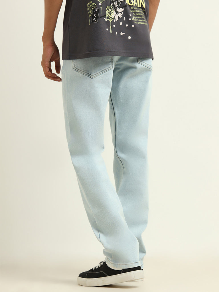 Nuon Light Blue Straight - Fit Mid - Rise Jeans