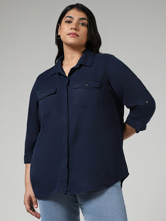 Gia Solid Navy Shirt