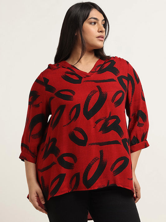 Gia Red Printed Top