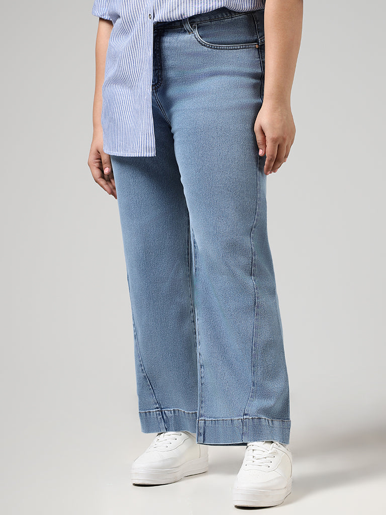 Gia Light Blue Seam Detail Denim Jeans