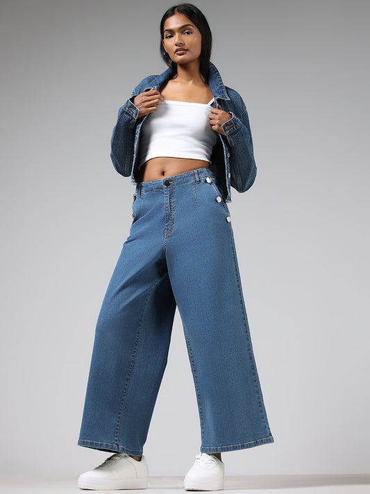 LOV Mid Blue Wide Leg - Fit Mid - Rise Jeans