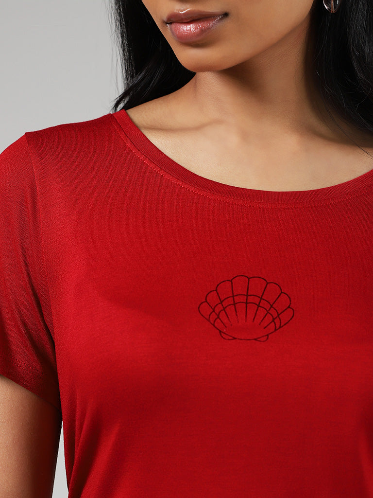 LOV Red Printed T-Shirt