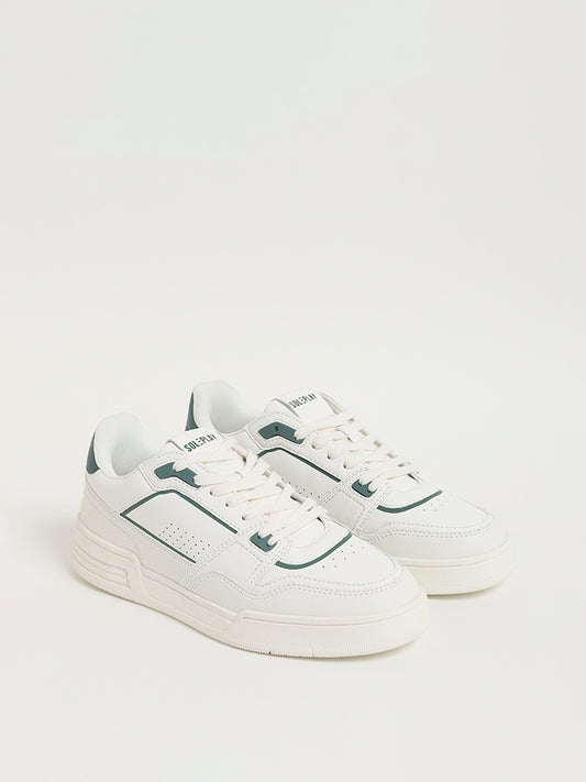 SOLEPLAY Lace-Up Green-Trim Sneakers