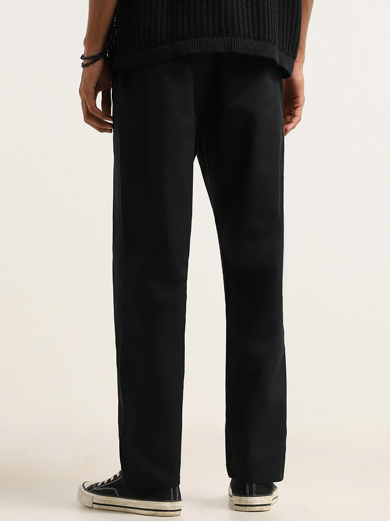 Nuon Black Relaxed-Fit Trousers