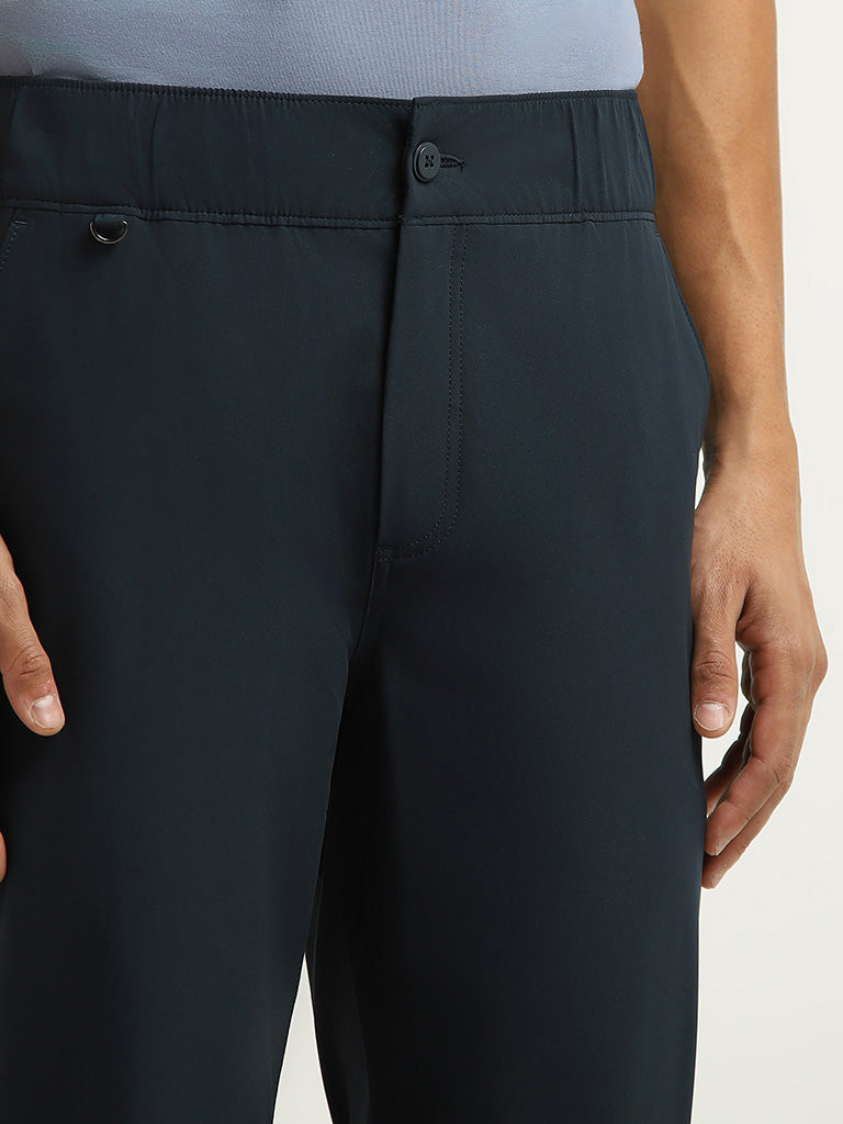 WES Casuals Navy Mid-Rise Relaxed Fit Chinos