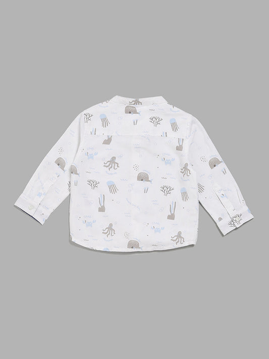 HOP Baby Sea Animal Printed White Shirt