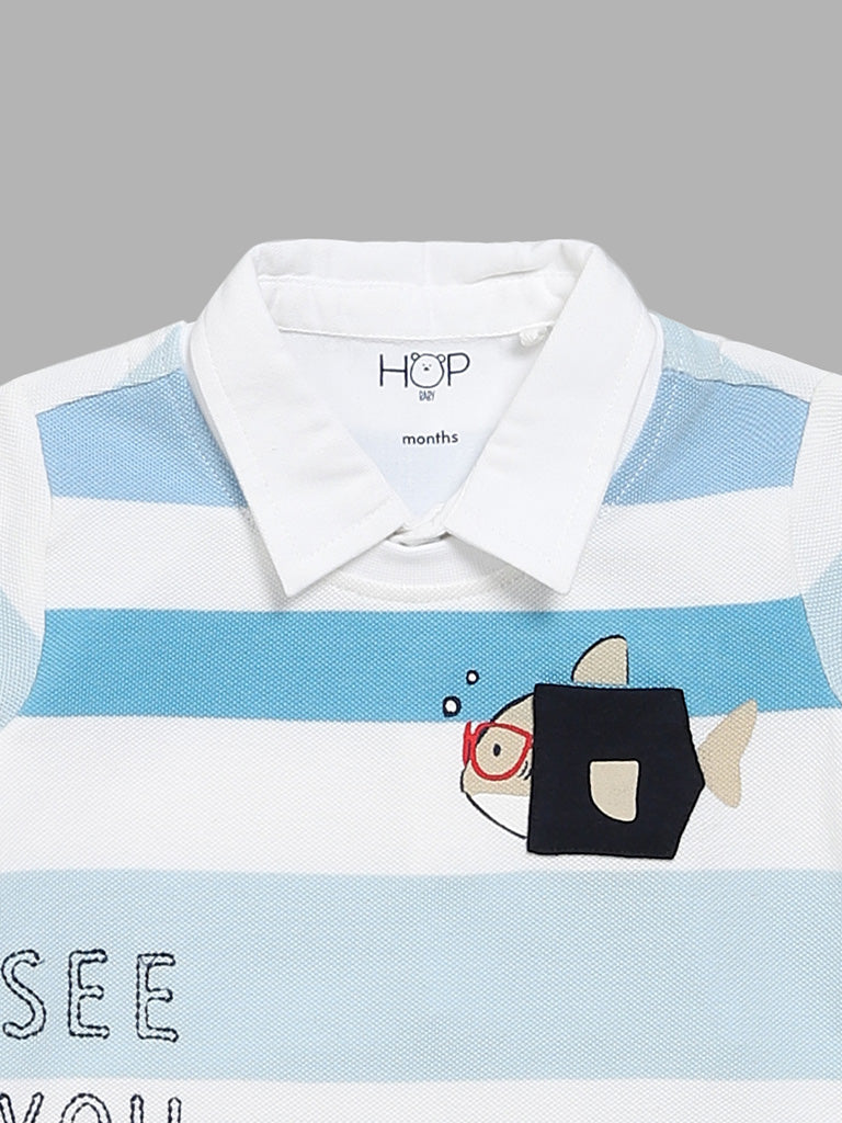 HOP Baby Blue Striped T-Shirt