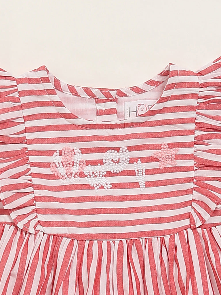 HOP Baby Red Striped Dress