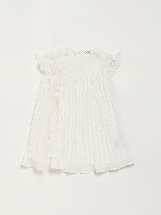 HOP Baby White Pleated Dress