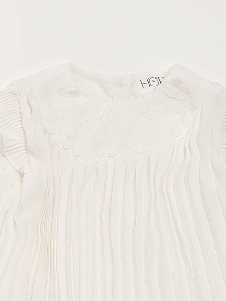 HOP Baby White Pleated Dress