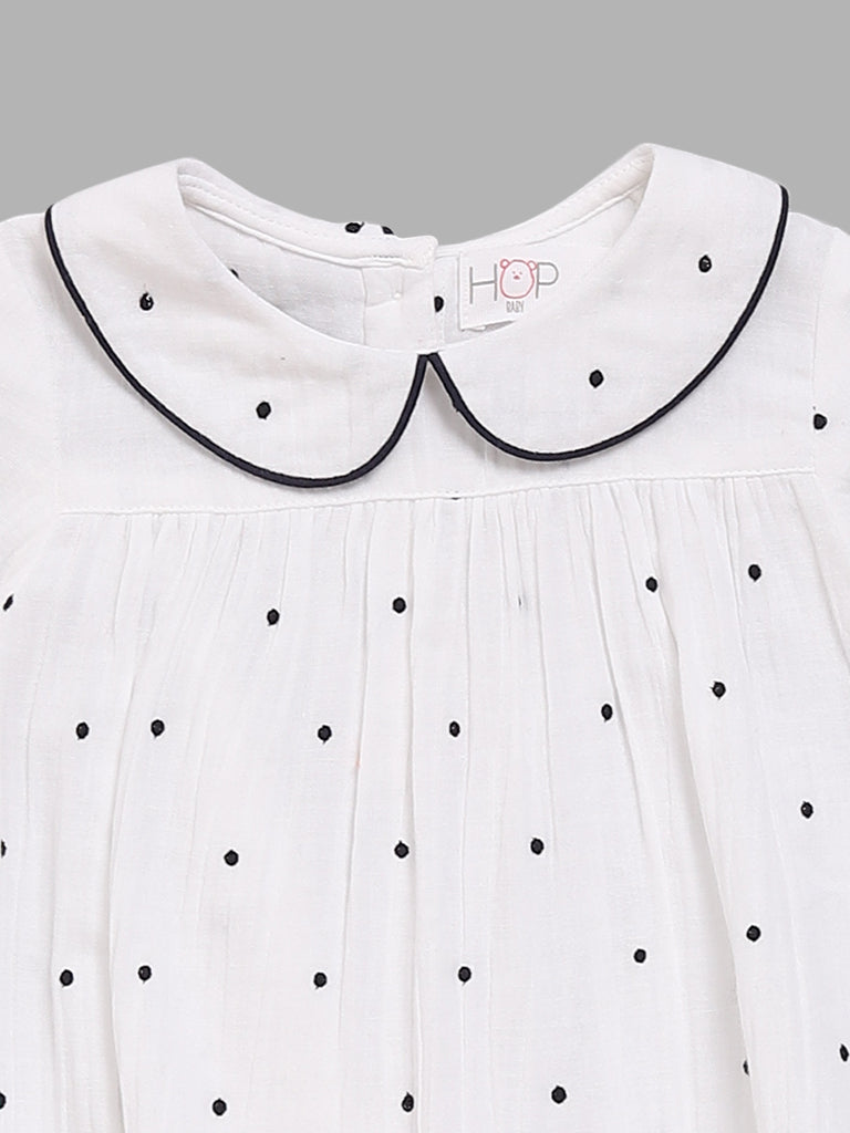 HOP Baby White Polka-Dotted Dress