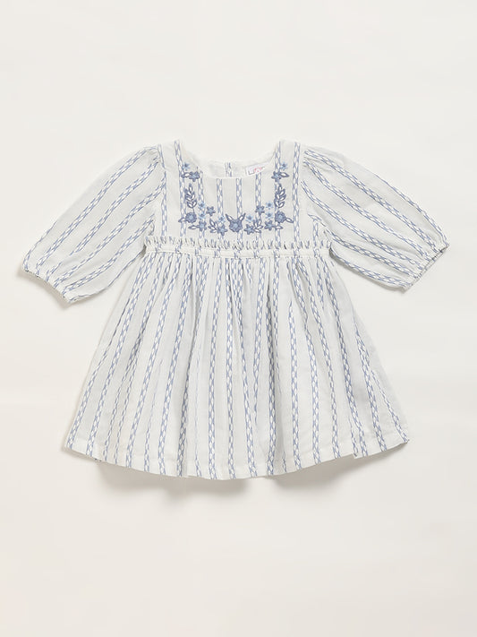 HOP Baby White Embroidered Dress