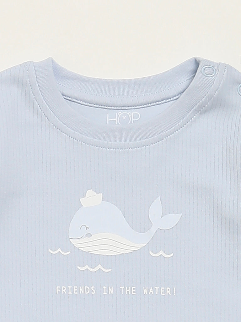 HOP Baby White Dolphin Printed T-Shirt - Pack of 3
