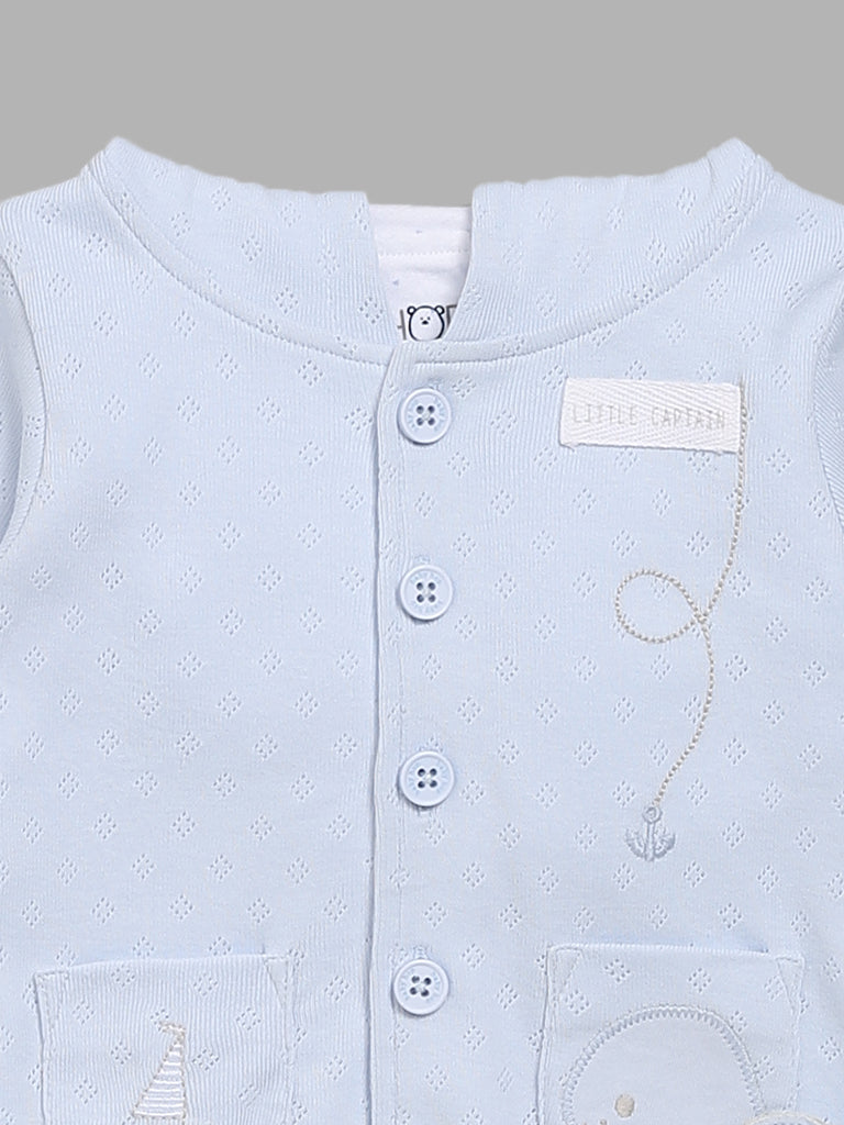 HOP Baby Blue Embroidered Cardigan