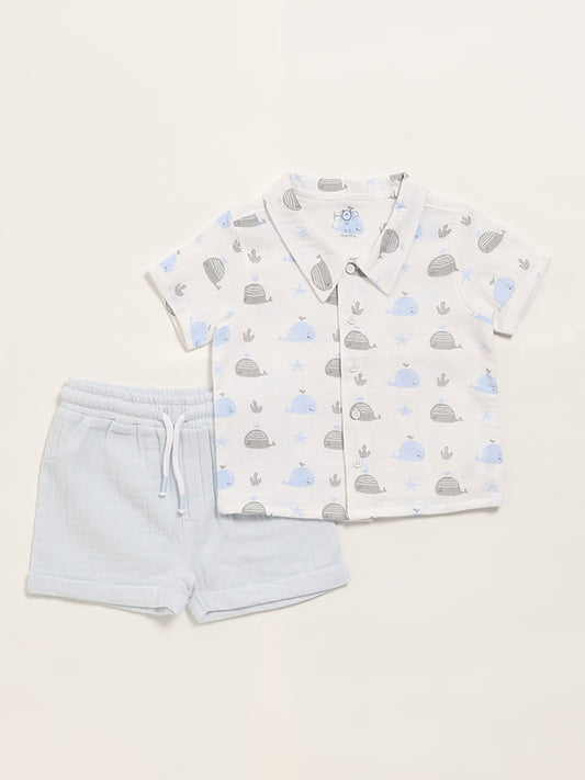 HOP Baby Blue Shirt & Shorts Set