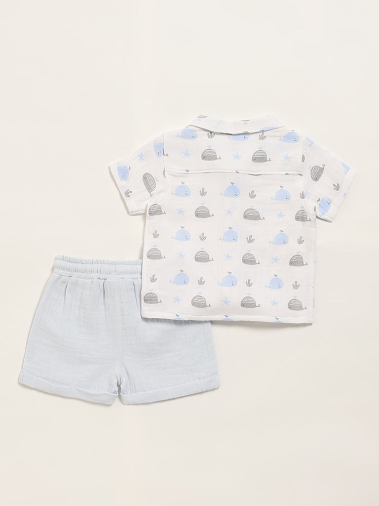 HOP Baby Blue Shirt & Shorts Set